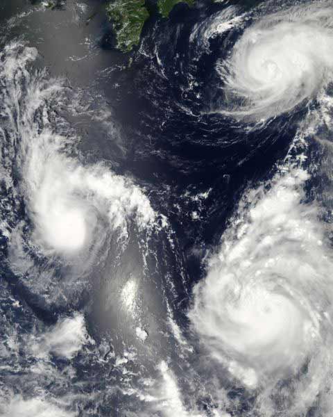 three tropical cyclones
